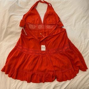 Free People Orange Halter Dress